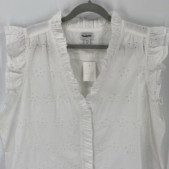 J. Crew Eyelet Button Front Top NWT Size XXL - Picture 2 of 10